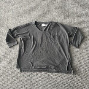 Pact Organic Cotton Linen Blend T Shirt: Green. Top. Medium. Shirt Pocket.